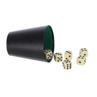 Board games dobbelbeker 9 cm zwart groen