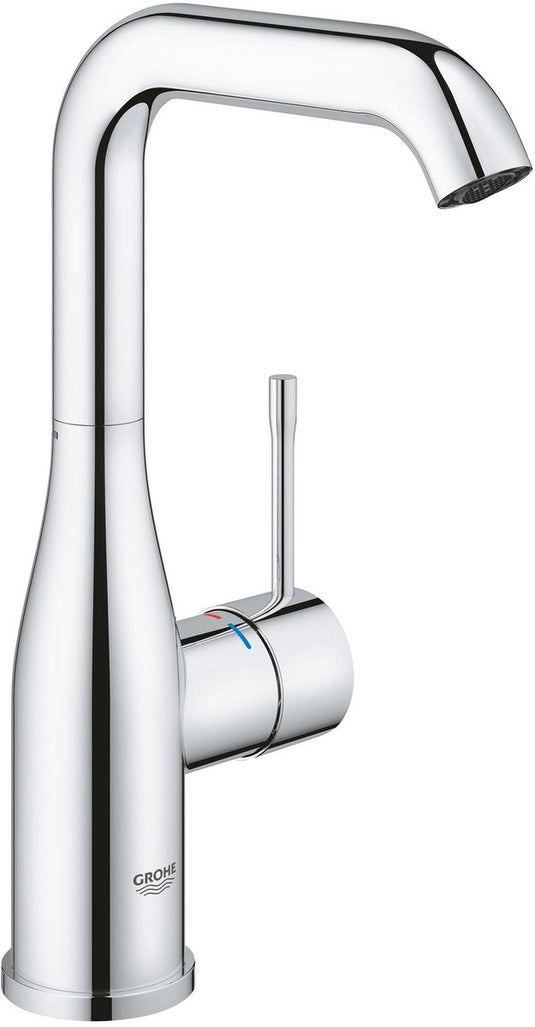 Grohe essence wastafelkraan - hoge draaibare uitloop - met klikwaste (push open) - waterbesparend