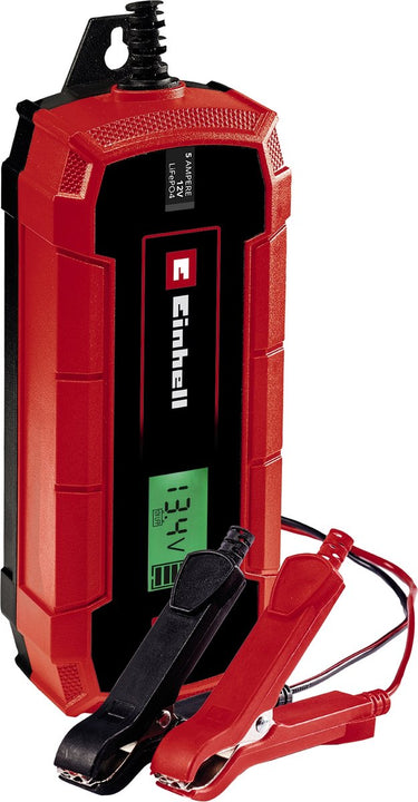 Einhell acculader ce-bc 5 m lifepo4 - laadvoltage: 12 v - max. laadstroom: 5 a - accu's van min. 2 tot max. 120 ah - druppellaadfunctie - geschikt voor gel, agm, onderhoudsvrije loodzuur accu's
