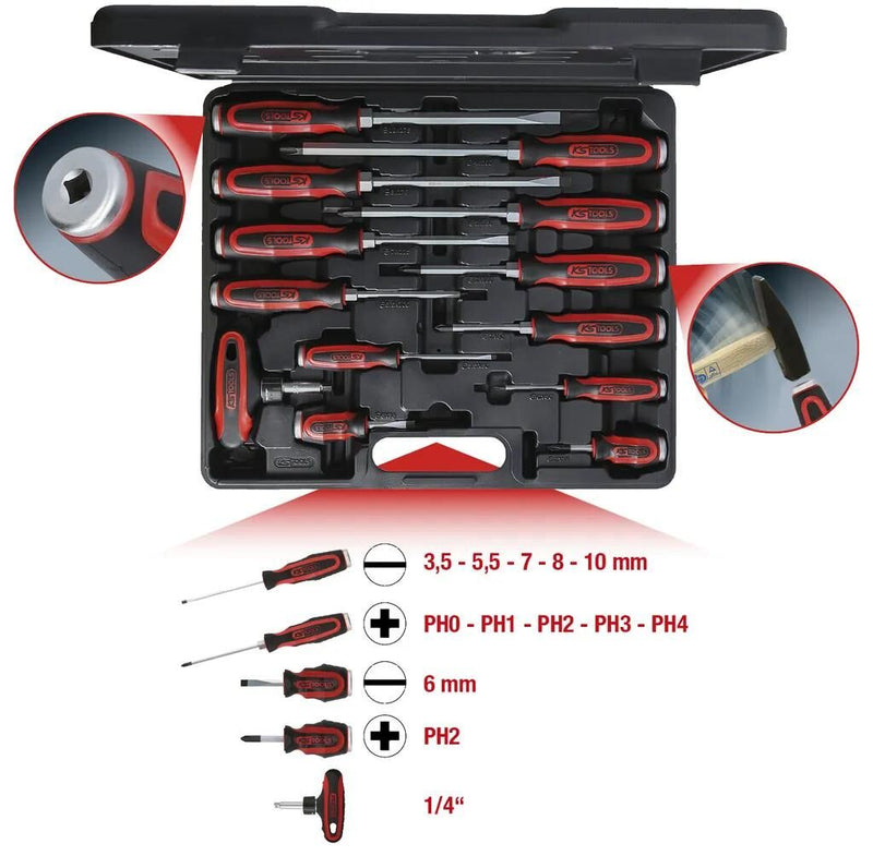Load image into Gallery viewer, Ks tools schraubendrehersatz ergotorquemax set of screwdrivers beat caps
