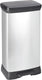 Curver decobin prullenbak - 50l - 39x29x72 cm - zilver metallic