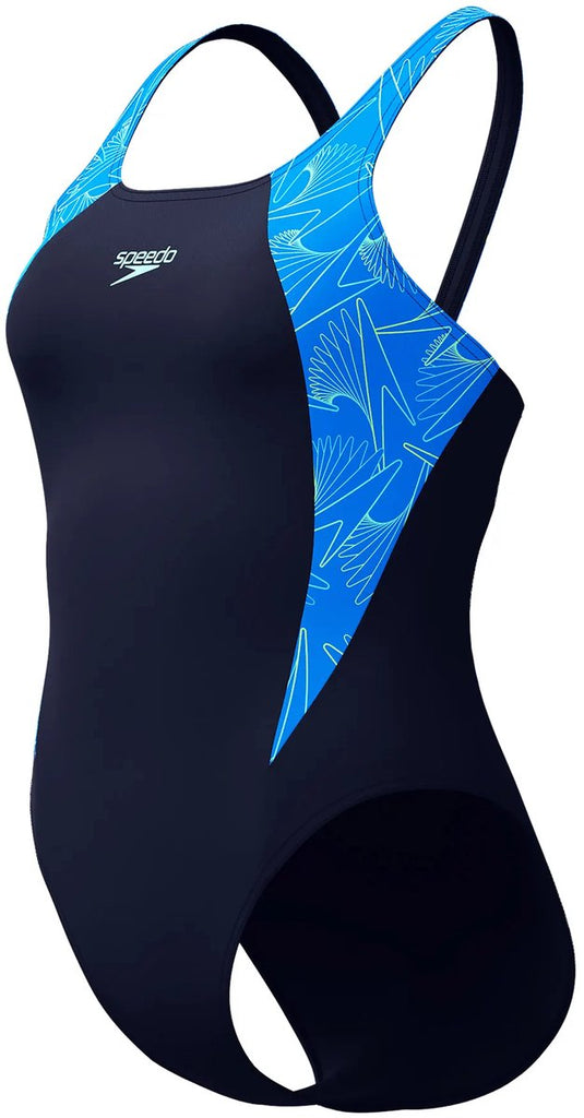 Speedo hyperboom splice muscleback dames sportbadpak - marine blauw