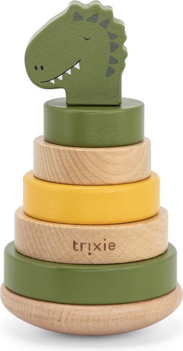 Trixie houten stapeltoren - mr. dino - houten stacking toy - educatief speelgoed - voor jongens meisjes - dinosaurus