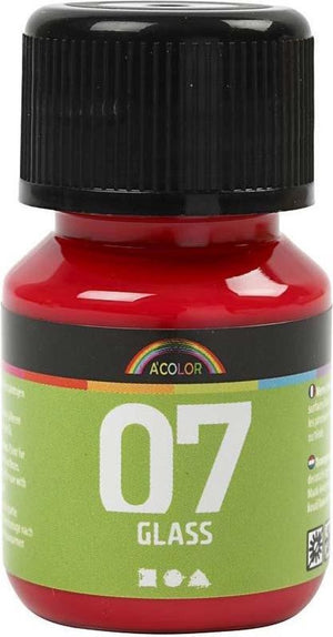 Creativ company permanente glasverf - rood, 30ml