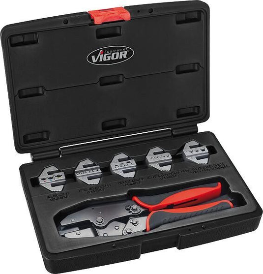 Vigor krimptangen set lever crimping pliers set 6tlg.