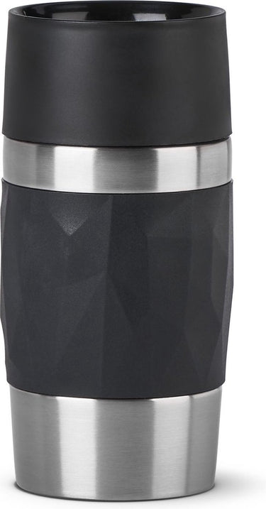 Tefal compact n2160110 travel mug - thermosfles - 300 ml - zwart - lekvrij - geschikt voor warme en koude dranken