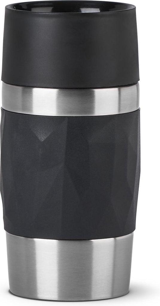Tefal compact n2160110 travel mug - thermosfles - 300 ml - zwart - lekvrij - geschikt voor warme en koude dranken