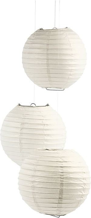 Creotime rijstpapier lamp rond - ronde papieren lamp - lampionlamp met standaard - wit - dia: 35 cm - - 1 stuk