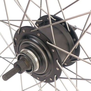 Shimano achterwiel 28 inch nexus 8 naaf (zwart) - zac19 velg (zwart) met rvs spaken - voor schijfrem