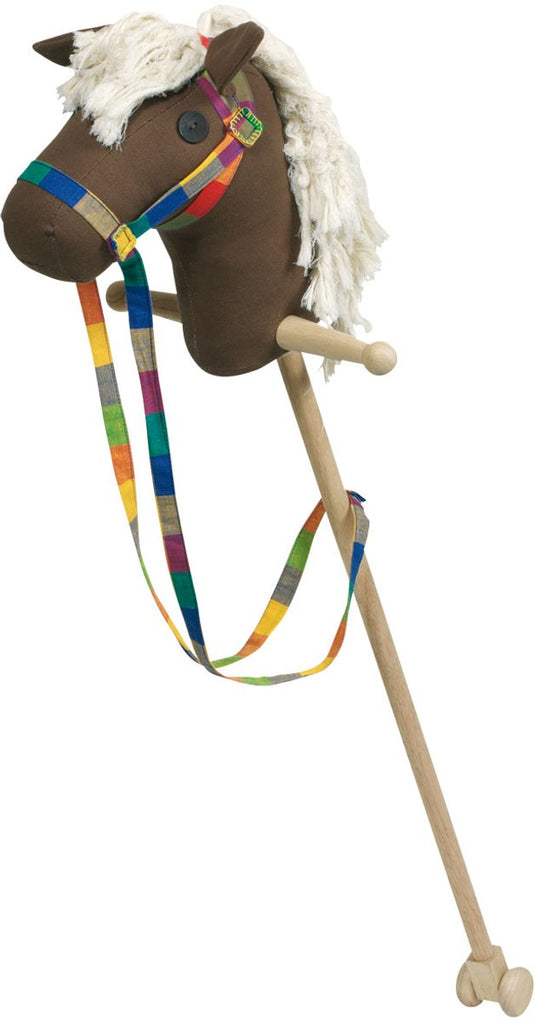 Goki houten stokpaard bruin