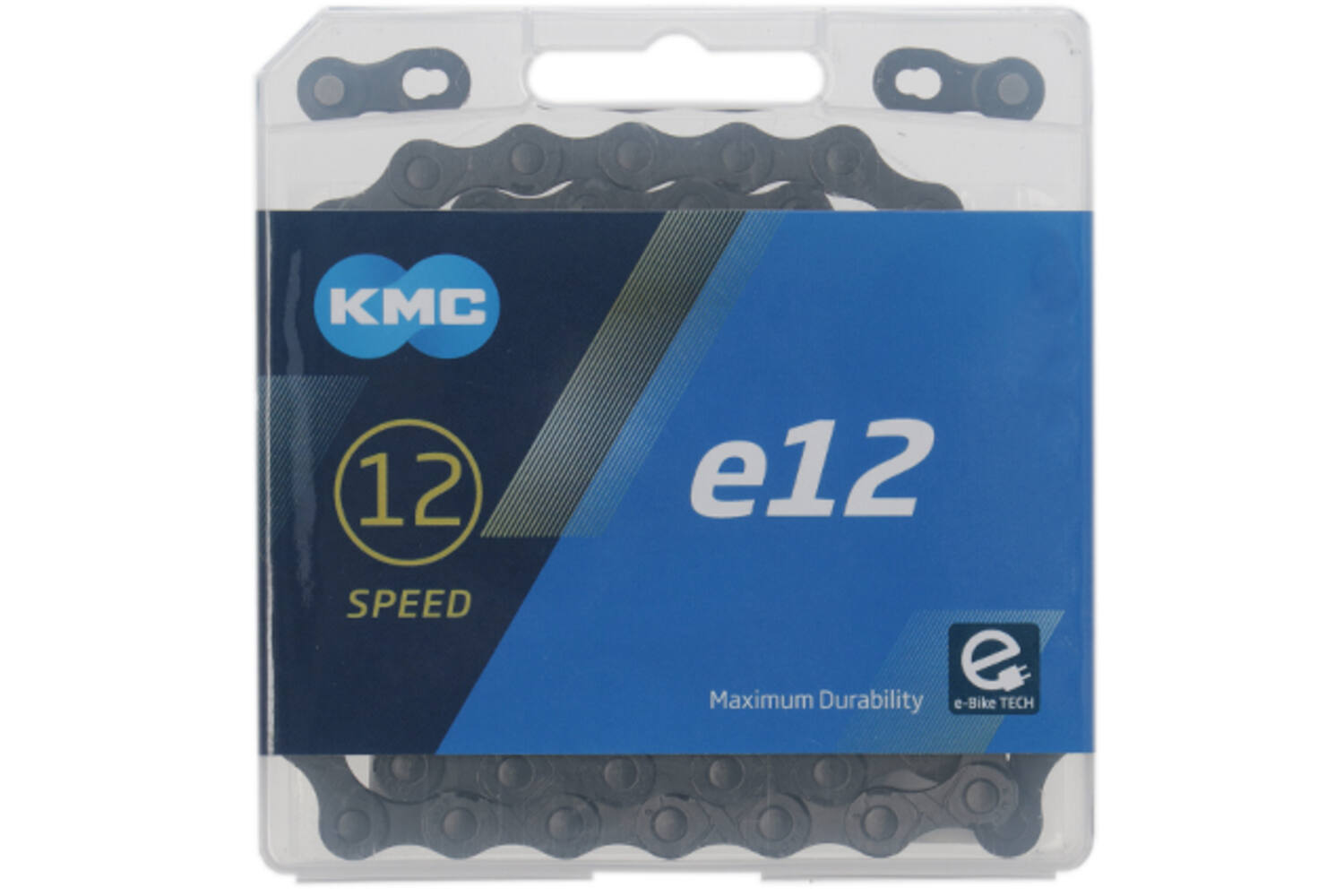 KMC e12 blacktech ketting, 1 2x11 128, 130 schakels, 5.2mm pin, 12-speed