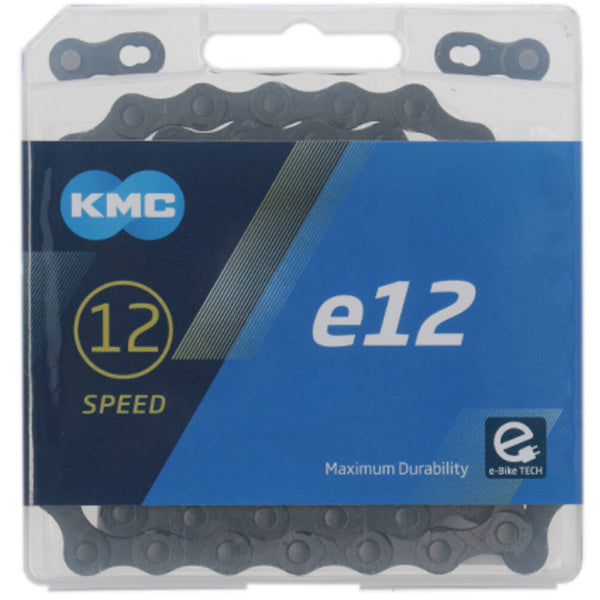 KMC e12 blacktech ketting, 1 2x11 128, 130 schakels, 5.2mm pin, 12-speed