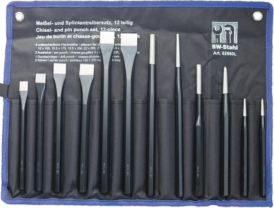 Sw stahl schlagwerkzeugsatz 82660l chisels pin punch set 12tlg.