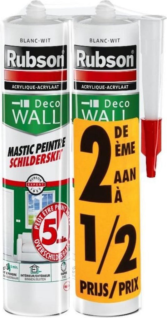 Rubson schilderskit 280 ml bouwkit duo | sneldrogend in 5 minuten | voor snel en efficiã«nt schilderwerk | sterke en duurzame afdichting.