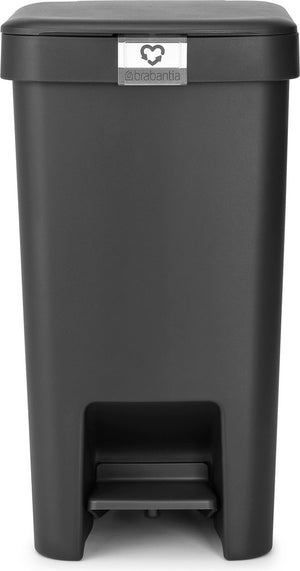Brabantia stepup prullenbak - pedaalemmer - 16 liter - dark grey