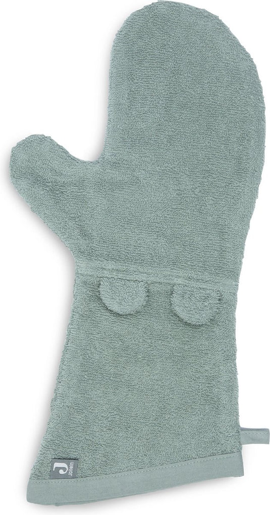 Jollein - baby washandje badstof ears (ash green) - katoen - baby washand, washandjes -16x70cm