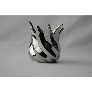 Mansion atmosphere waxinelichthouder tulp grijs 9x9x9,3cm