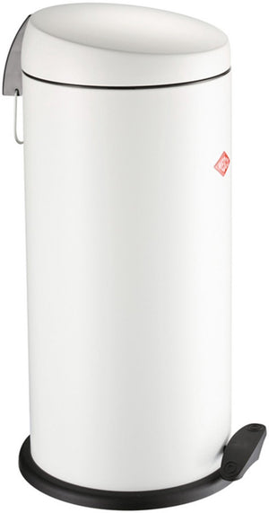 Wesco capboy maxi prullenbak | pedaalemmer | 22 liter | metaal - mat wit | afvalemmer - made in germany