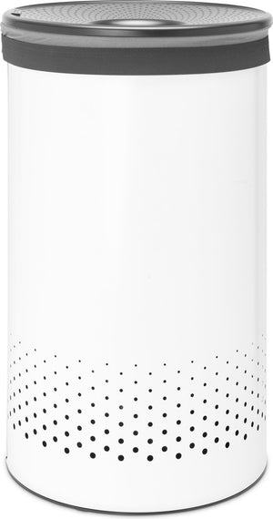 Brabantia wasmand - met deksel - 60 l - white dark grey