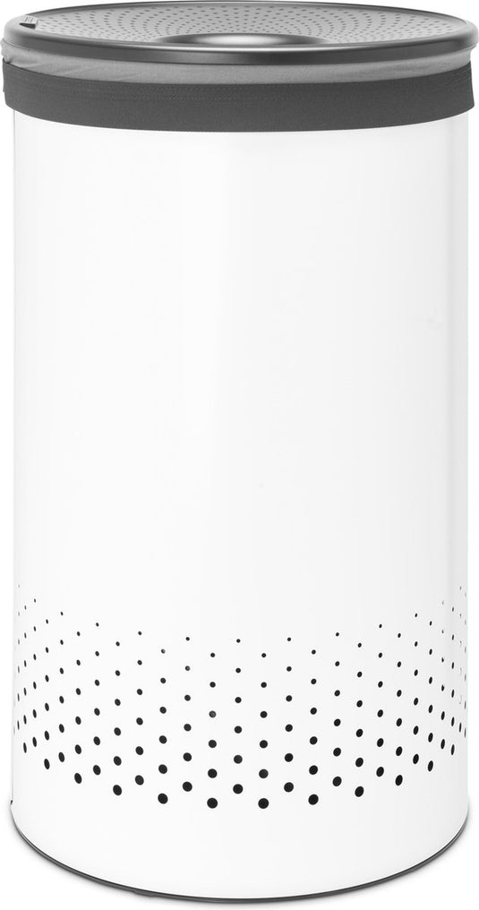 Brabantia wasmand - met deksel - 60 l - white dark grey