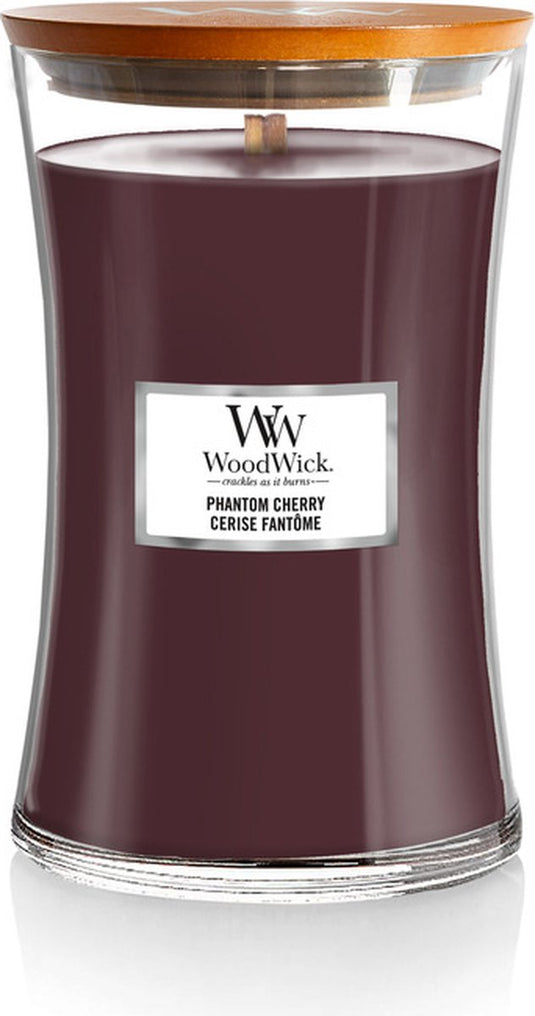 Woodwick hourglass large geurkaars - phantom cherry - 130 branduren