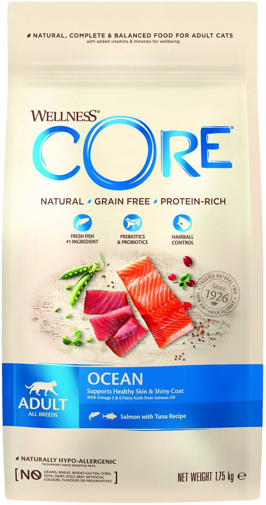 Wellness core grain free cat ocean zalm tonijn - kattenvoer - 1.75 kg