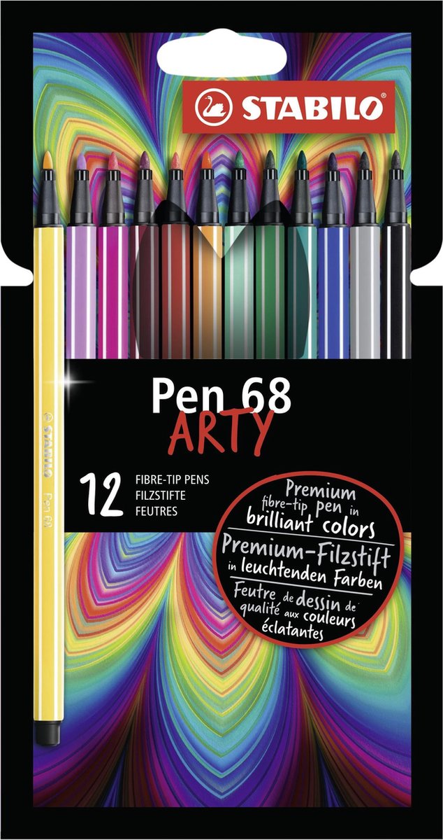 Chargez l'image dans la visionneuse de la galerie, Stabilo pen 68 - viltstift - arty - set met 12 sets
