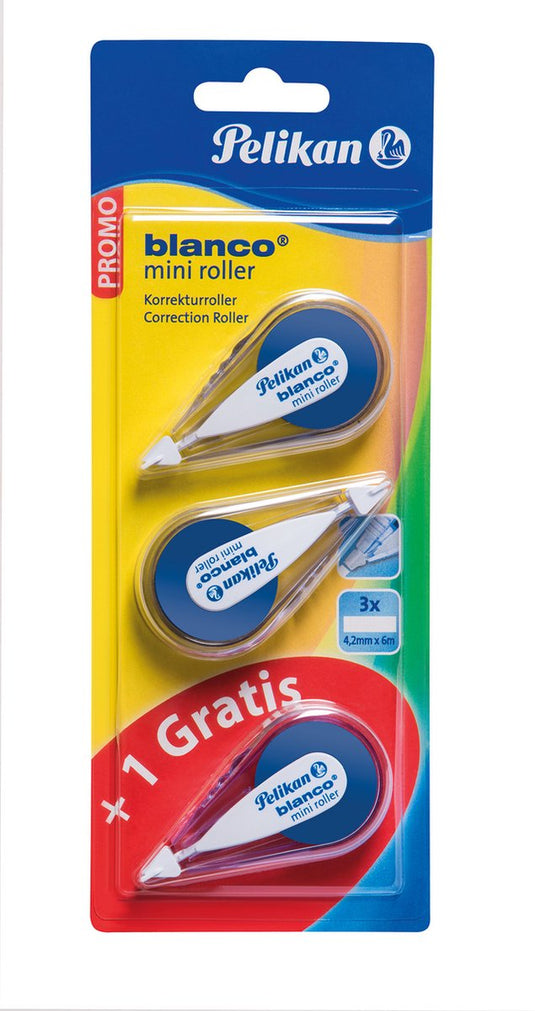 Pelikan blanco® mini roller, 2 correctierollers +1 gratis
