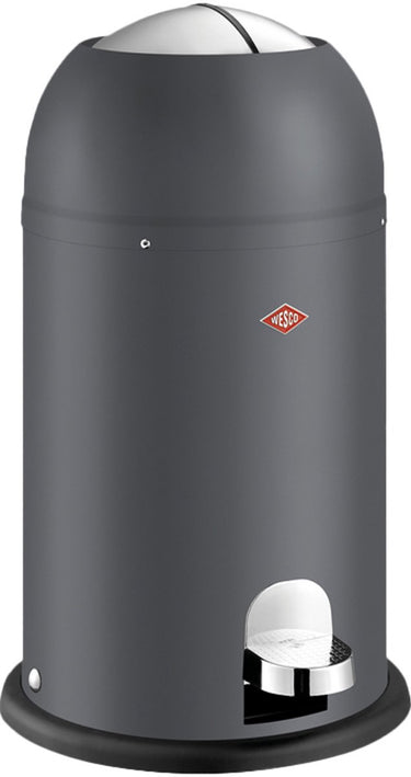 Wesco kickmaster junior prullenbak | pedaalemmer | 12 liter | metaal - mat grafiet | afvalemmer - designed in germany