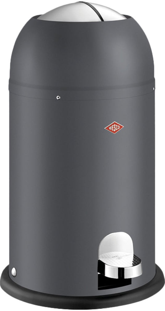 Wesco kickmaster junior prullenbak | pedaalemmer | 12 liter | metaal - mat grafiet | afvalemmer - designed in germany