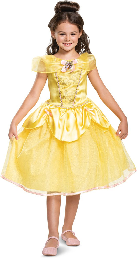 Disguise disney prinses - beauty the beast, belle deluxe , maat xs (3t-4t jaar), meisjes