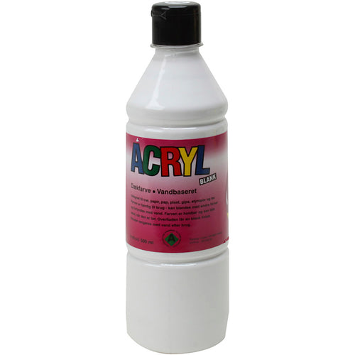 Acryl verf, wit, 500 ml 1 fles