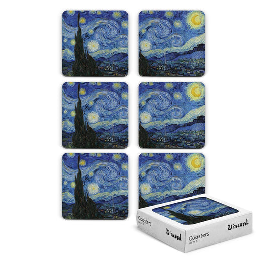 Mtd onderzetters van gogh starry night 6 stuks