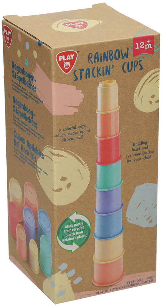 Playgo stapelblokken regenboog - 8dlg.