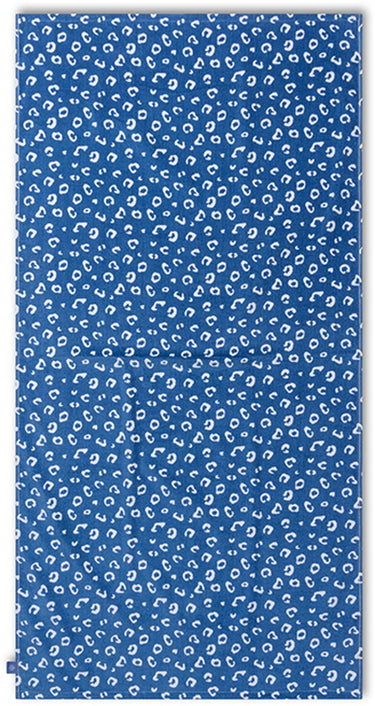 Swim essentials - strandlaken - 135 x 65 cm- handdoek - luipaardprint - 100% katoen - blauw