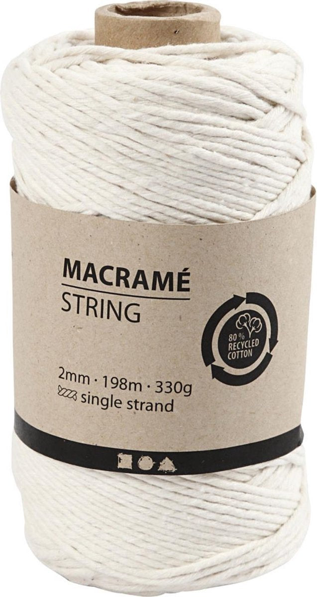 Afbeelding laden in galerijviewer, Creativ company macrame koord off-white, 198m
