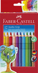Faber-castell kleurpotloden jumbo grip kleurenassortiment 12 stuks