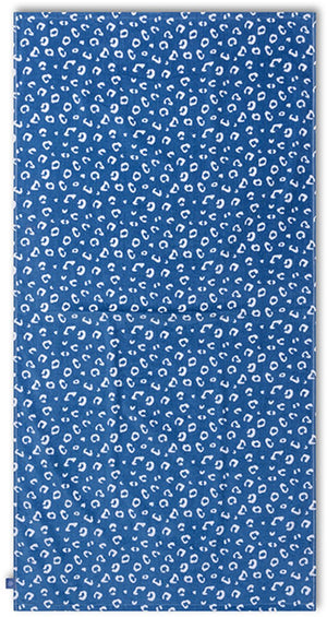Swim essentials - strandlaken - 135 x 65 cm- handdoek - luipaardprint - 100% katoen - blauw