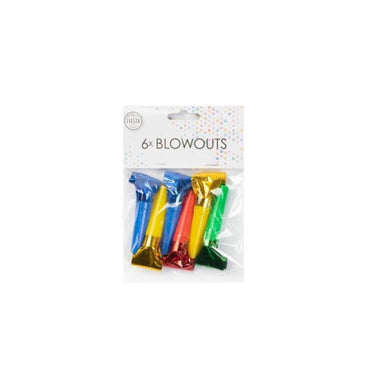 Globos roltongen fluitjes metallic zakje a 6 stuks