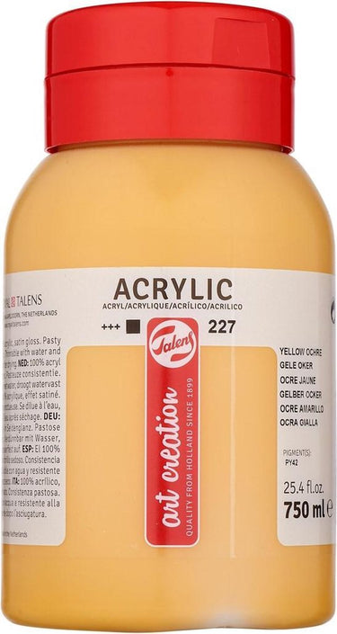 Talens art creation acrylverf pot 750 ml gele oker 227
