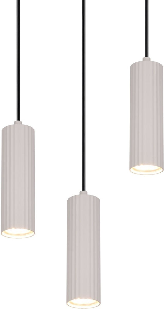 Trio soka - hanglamp - grijs warm - excl. 3x gu10 5 w - plafondbevestiging - in hoogte verstelbaar