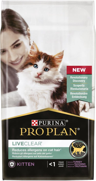 Pro plan kitten liveclear katten droogvoer - kalkoen - 1,4 kg