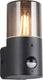 Trio hoosic - wandlamp - zwart mat - excl. 1x e27 4w - bewegingssensor - buitenverlichting - ip44