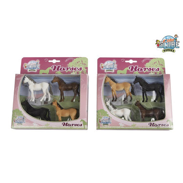Kids globe horses 4 paarden 1:32