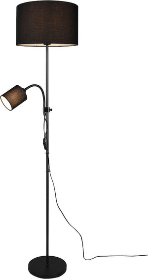 Rl live your light reality owen vloerlamp - zwart - excl. e14 e27 - flexibele leeslamp - apart schakelbaar