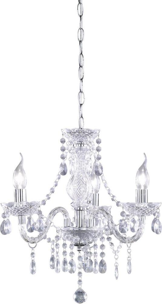 Rl live your light reality lüster kroonluchter - chroom - excl. 3x e14 - behang transparant - d: 46 cm