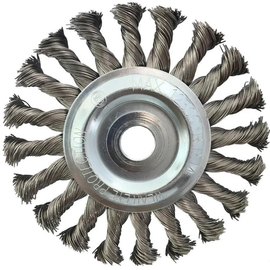 Ks tools ronde staaldraadborstel round brush w.bore 22,2 ks-tools 125x14mm steel