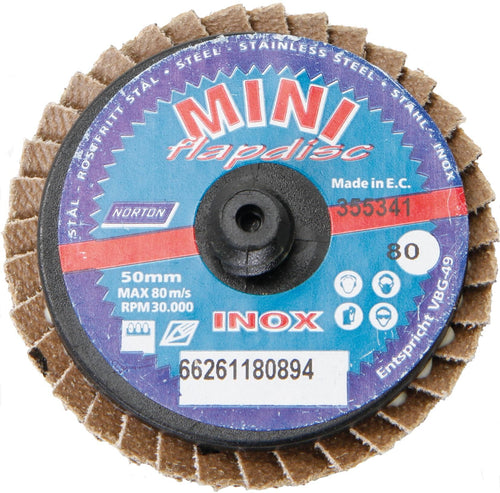 Norton lamellenschijf mini flap x-treme washer 50mm p80