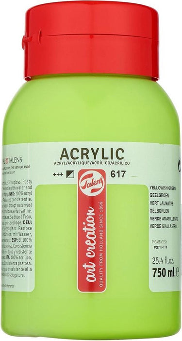 Talens art creation acrylverf pot 750 ml geelgroen 617