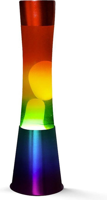 I-total lavalamp - lava lamp - sfeerlamp - 40x11 cm - glas aluminium - 30w - rainbow - xl1782